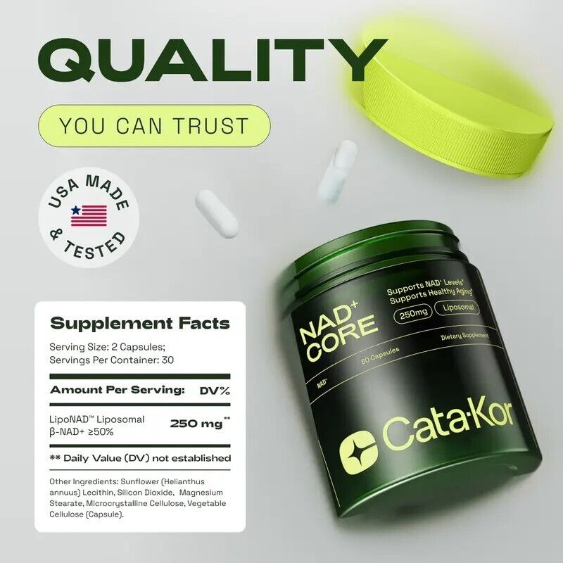 250 Mg - NAD+ Supplement for Skin Aging Support, Energy, and Focus - 60 Count -